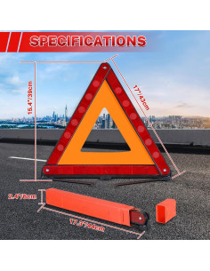 Triángulos de Advertencia de Emergencia MAOPINER - 3 Piezas 43 cm 2