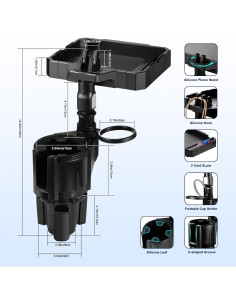 Bandeja para Portavasos de Coche Bvdfgk 4 en 1 Expandible 2
