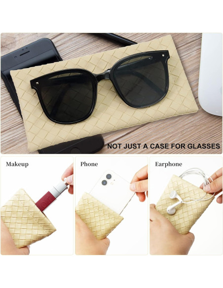 Estuche de Gafas Suave PU - Bolsa Organizador 2 Piezas Estuche de Gafas Suave PU - Bolsa Organizador 2 Piezas