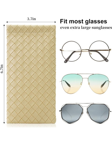 Estuche de Gafas Suave PU - Bolsa Organizador 2 Piezas