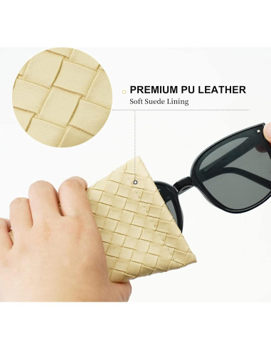 Estuche de Gafas Suave PU - Bolsa Organizador 2 Piezas