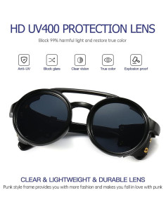 Gafas de sol steampunk Gysnail con protección UV400 HD 2