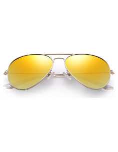 Gafas de sol Aviador Pro Acme UV400 Marco dorado Lente espejo rojo
