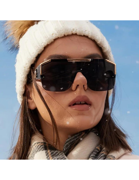 AIEYEZO Gafas de Sol Cuadradas Retro con Lente Plana