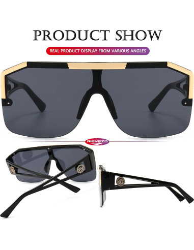 AIEYEZO Gafas de Sol Cuadradas Retro con Lente Plana