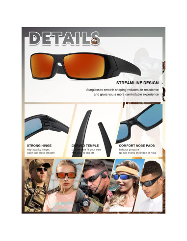 Gafas de sol polarizadas TIANYESY unisex retro deportivas