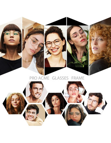 Gafas Pro Acme Redondas Vintage Unisex Lente Azul 53mm