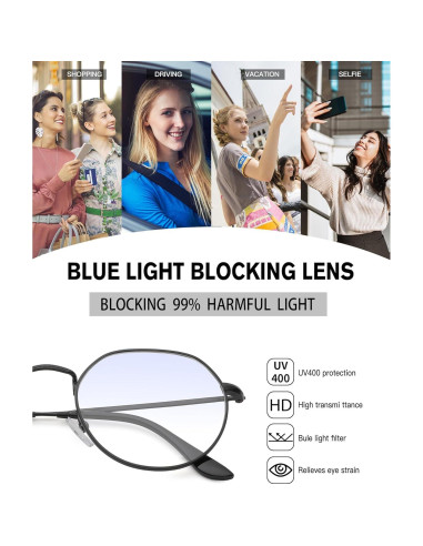 Gafas Pro Acme Redondas Vintage Unisex Lente Azul 53mm