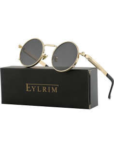 Gafas de sol redondas EYLRIM Eyl8478d 100% UV estilo Steampunk 2