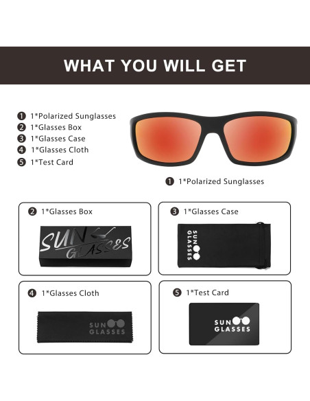 Gafas de Sol Deportivas POLARKING Espejo Naranja UV400