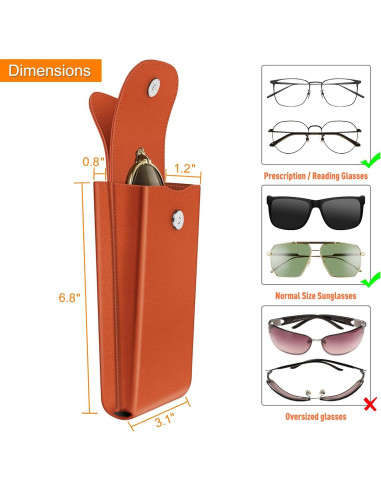 Estuche Doble para Gafas Fintie Naranja con Mosquetón