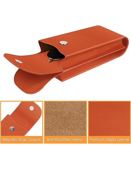Estuche Doble para Gafas Fintie Naranja con Mosquetón