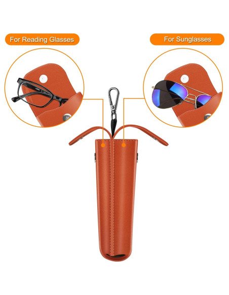 Estuche Doble para Gafas Fintie Naranja con Mosquetón