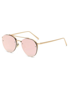 Gafas de Sol Aviador Metal Oro Espejo Rosa Moda