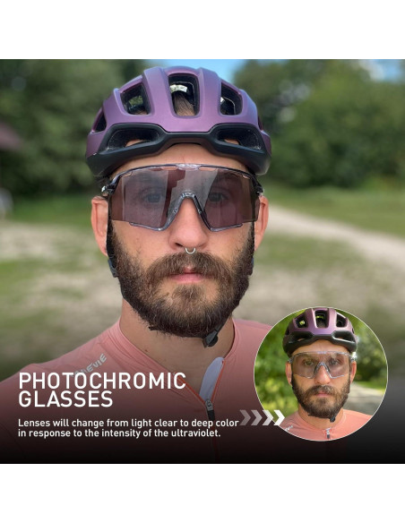 Gafas de Ciclismo KAPVOE Fotoquímicas UV400 para MTB