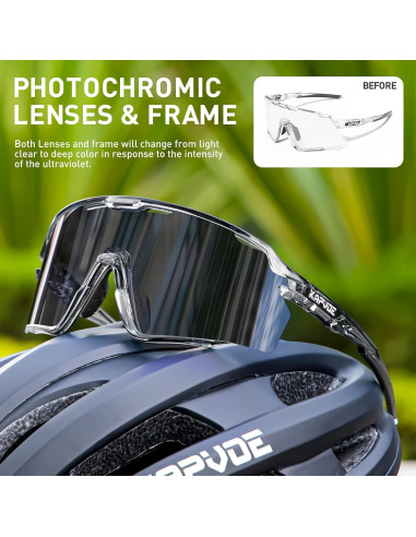 Gafas de Ciclismo KAPVOE Fotoquímicas UV400 para MTB