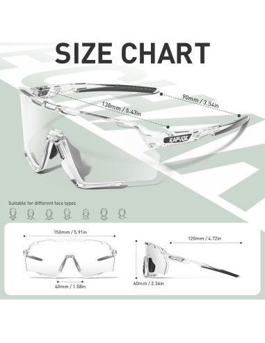 Gafas de Ciclismo KAPVOE Fotoquímicas UV400 para MTB