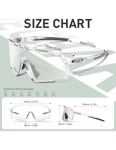 Gafas de Ciclismo KAPVOE Fotoquímicas UV400 para MTB