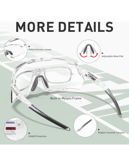 Gafas de Ciclismo KAPVOE Fotoquímicas UV400 para MTB