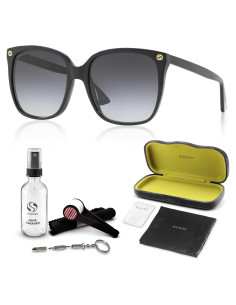 Gucci GG 0022S Gafas de Sol Cuadradas para Mujer - Negro