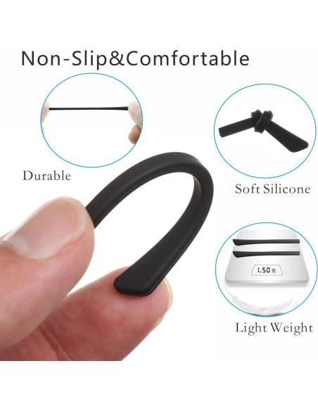 5 Piezas Tubo Silicona Antideslizante para Gafas KECHIO