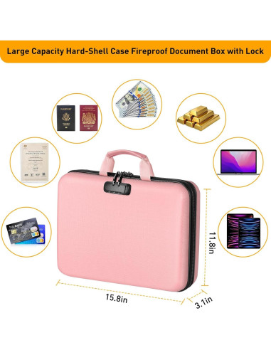 Caja de Archivos Aobteeny a Prueba de Fuego y Agua 39x29cm