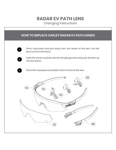 Lentes de Reemplazo Oakley Radar EV Path 38mm + Kit de Cuidado Lentes de Reemplazo Oakley Radar EV Path 38mm + Kit de Cuidado