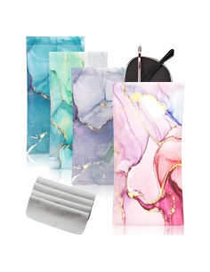 Estuche para Gafas 4 Pcs con Tapa Squeeze y Paño