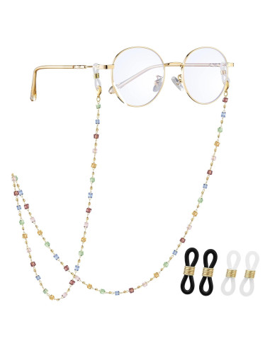 Cadena de Gafas JURYLOO Turquesa con Cuentas 71.88 cm