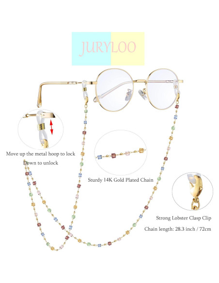 Cadena de Gafas JURYLOO Turquesa con Cuentas 71.88 cm Cadena de Gafas JURYLOO Turquesa con Cuentas 71.88 cm