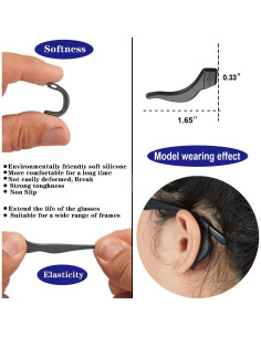 33PCS Sujetadores de Gafas Silicona Antideslizante Elástico 2