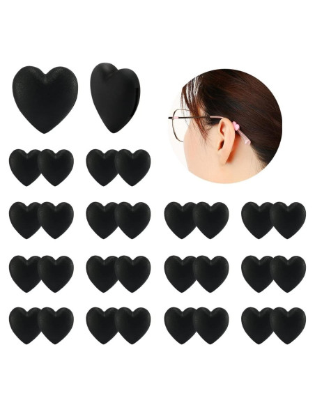 15 Pares de Retenedores de Gafas iGeyzoe Silicona Amor Negro