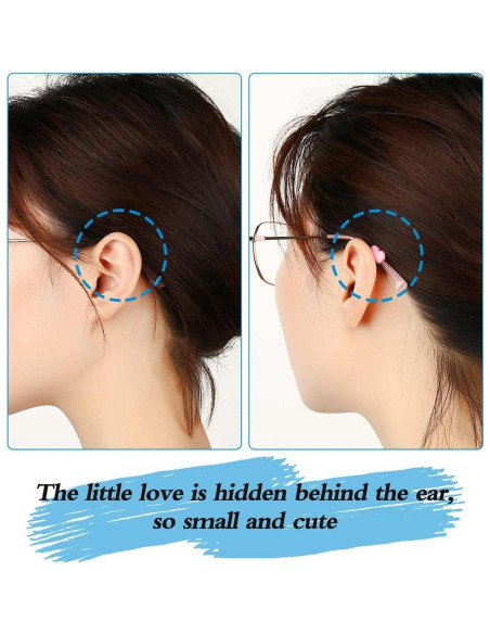 15 Pares de Retenedores de Gafas iGeyzoe Silicona Amor Negro