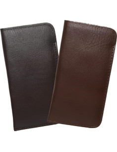 Estuche para Gafas de PU Suave Calabria - 2 Paquetes Negro y Marrón 2