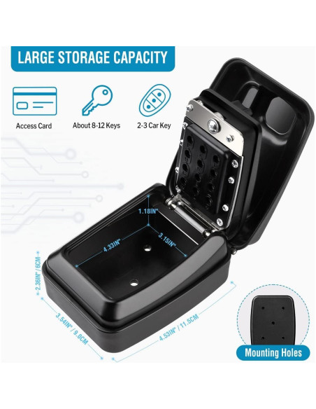 Caja de Llave BKNOOU Montaje en Pared Impermeable 0.6kg