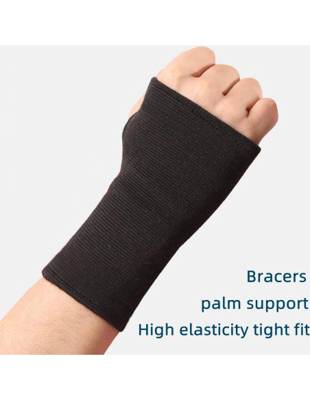 Mangas de Soporte para Muñeca JUSDIQIR Compresión Negro M