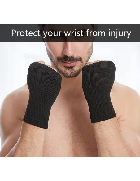 Mangas de Soporte para Muñeca JUSDIQIR Compresión Negro M