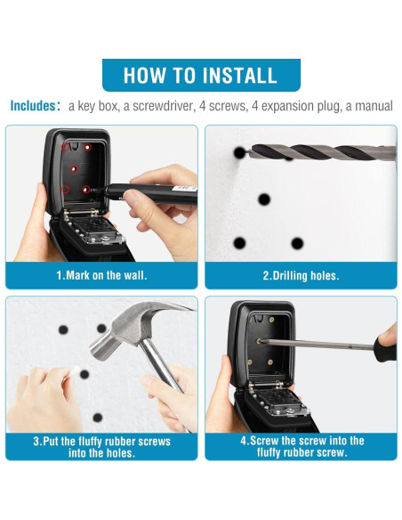 Caja de Llave BKNOOU Montaje en Pared Impermeable 0.6kg