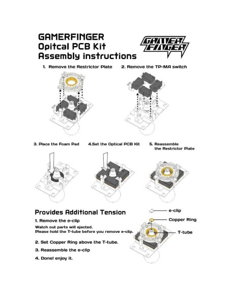 PCB Óptico GamerFinger para Joystick Sanwa JLF - Precisión y Silencio