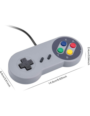Controlador USB Rii GP100 Retro para Juegos Clásicos - 2 Pzs