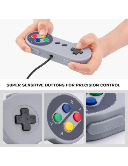 Controlador USB Rii GP100 Retro para Juegos Clásicos - 2 Pzs