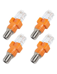 Convertidor RF a RJ45 MEIRIYFA 4PCS Coaxial F Hembra a Macho