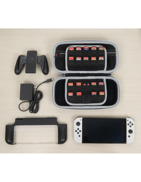 Funda ButterFox para Nintendo Switch OLED, 18 juegos, Negro/Azul