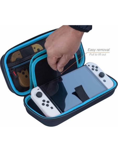 Funda ButterFox para Nintendo Switch OLED, 18 juegos, Negro/Azul