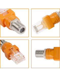 Convertidor RF a RJ45 MEIRIYFA 4PCS Coaxial F Hembra a Macho 2