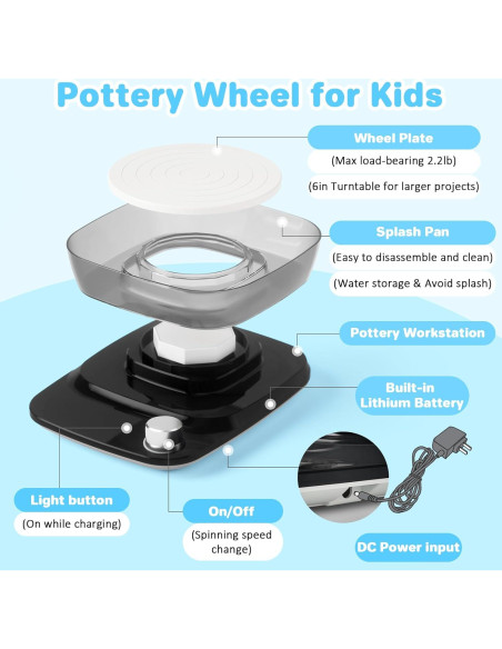 Torno de Alfarería Innofans para Niños - Kit Completo