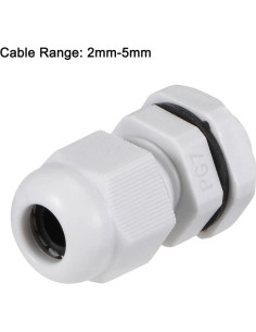 10 Piezas Conectores PG7 Nylon Impermeables uxcell 2-5mm 2