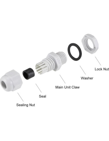 10 Piezas Conectores PG7 Nylon Impermeables uxcell 2-5mm