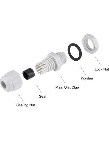 10 Piezas Conectores PG7 Nylon Impermeables uxcell 2-5mm