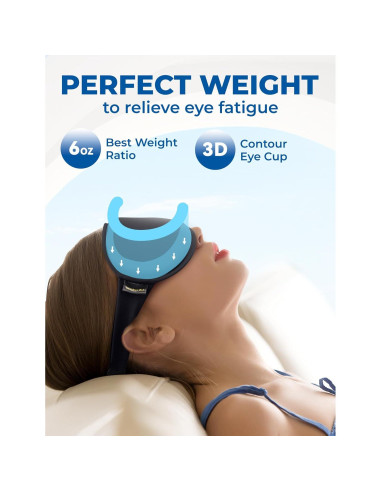 Máscara de Sueño 3D FACEMOON Gel Frío Ajustable Negro